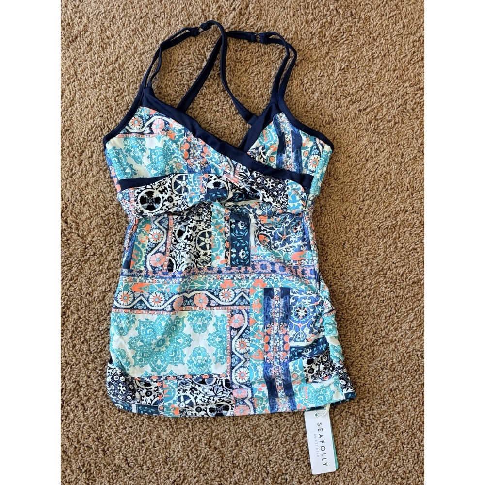 Seafolly Australia Convertible Cross Back Swim Bathing Suit Top DD/E Cup US6 NEW